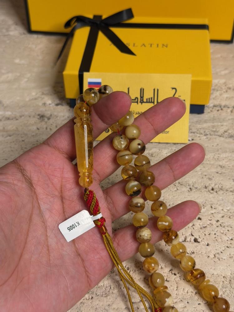 سبحه كهرمان حر شوائب طبيعية