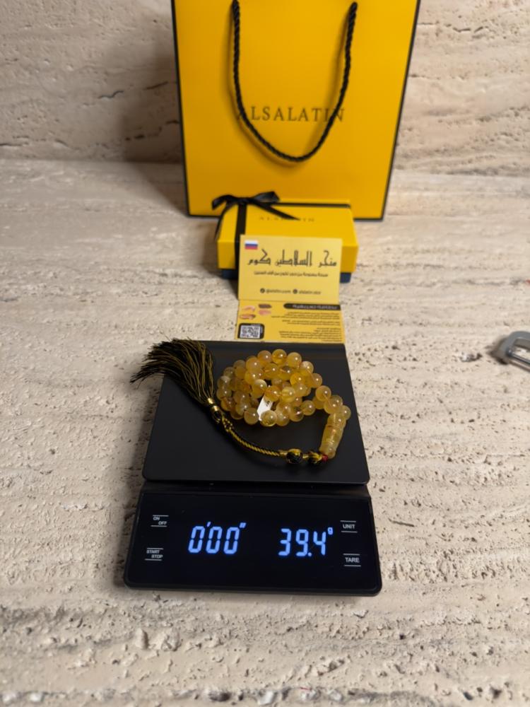 سبحه كهرمان حر شوائب خفيفة طبيعية