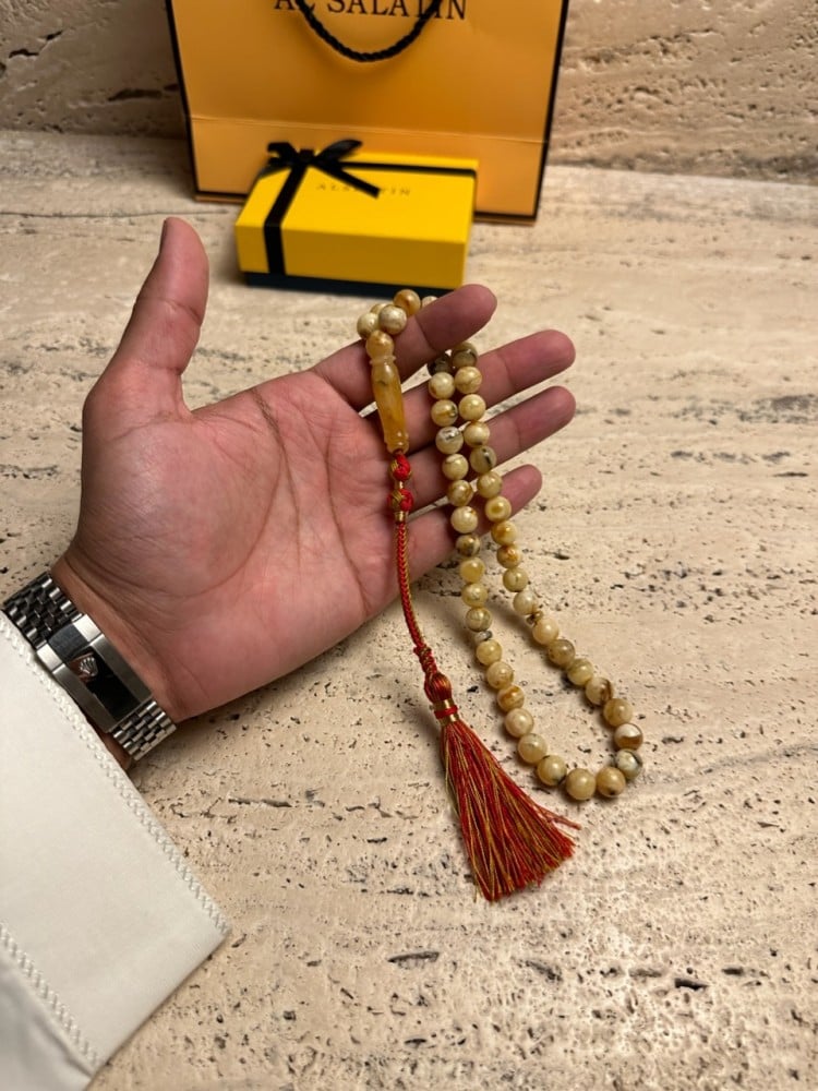 سبحه كهرمان حر شوائب طبيعية