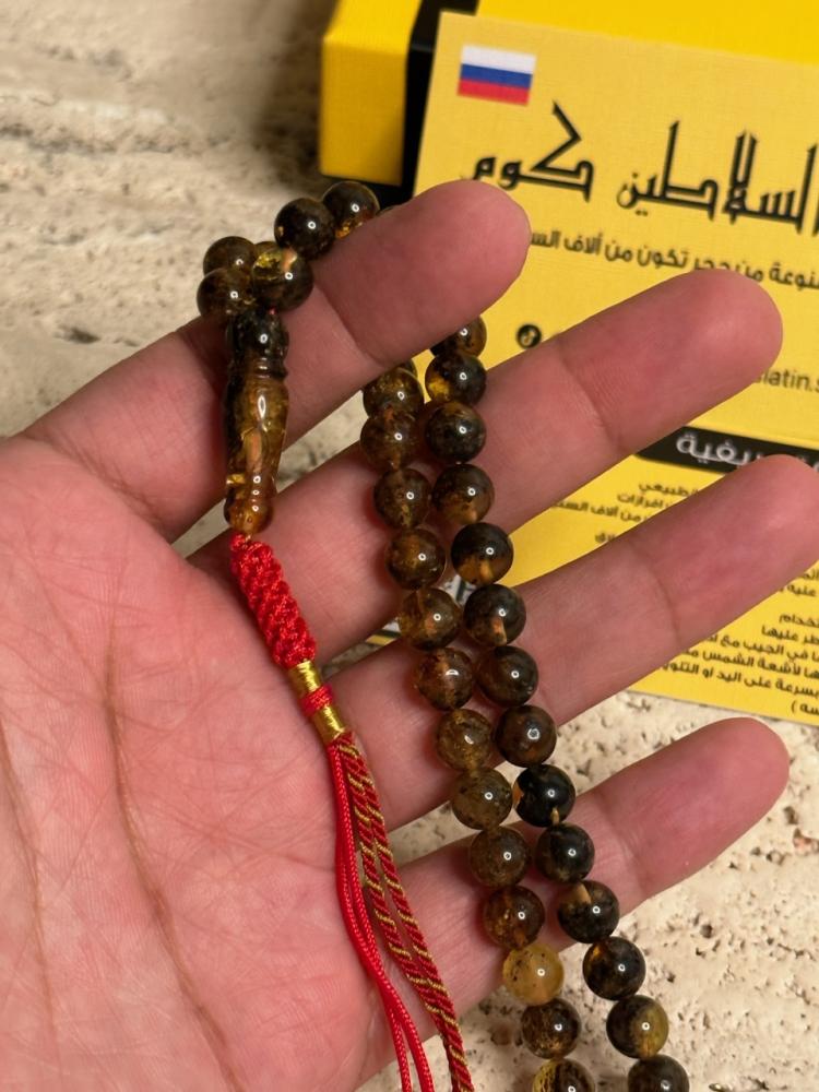 سبحه كهرمان حر شوائب طبيعية