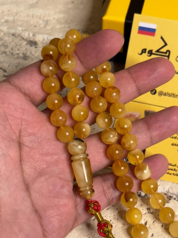 سبحه كهرمان حر شوائب خفيفة طبيعية