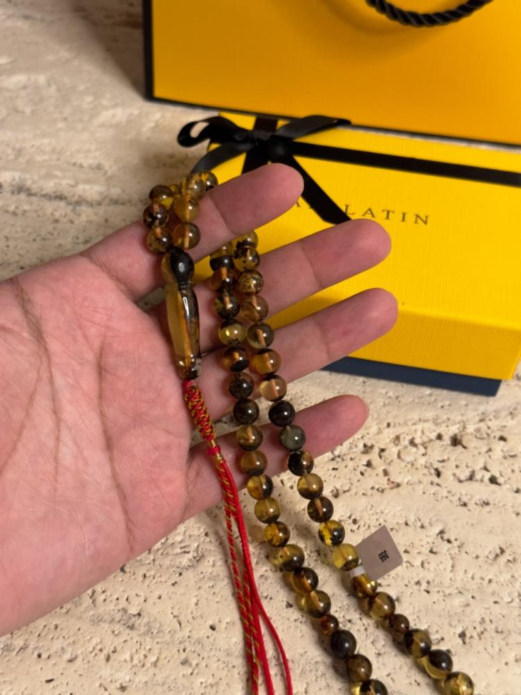 سبحه كهرمان حر شوائب طبيعية