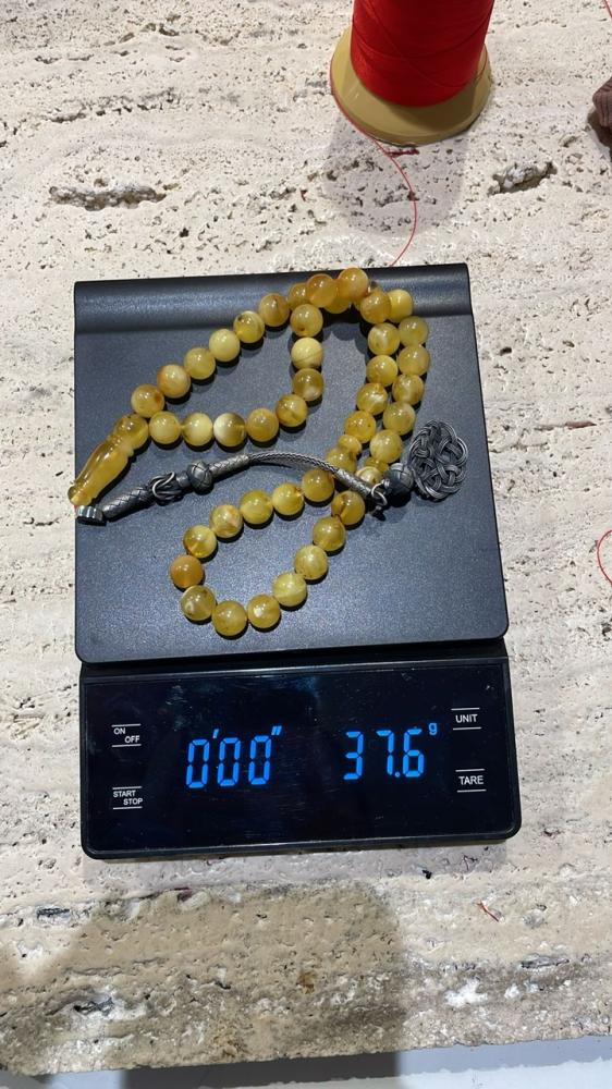 سبحه كهرمان حر شوائب طبيعية