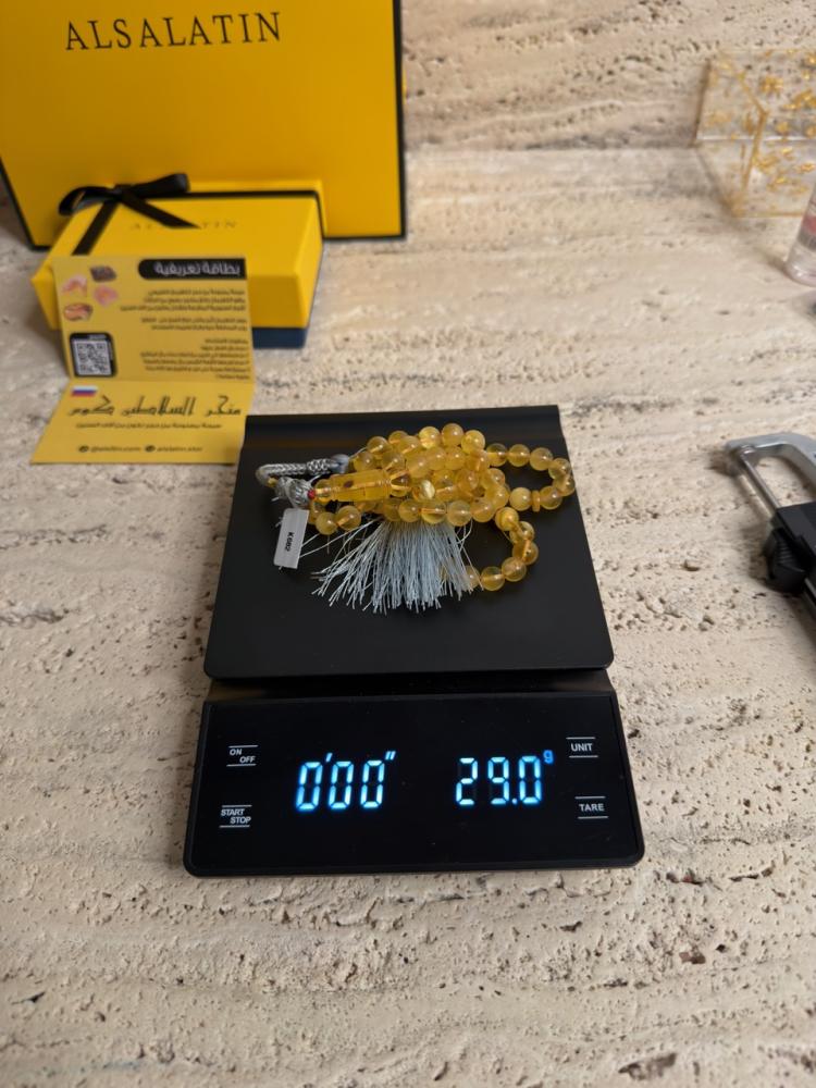 سبحه كهرمان حر شوائب طبيعية مع شكة تفاصل يدوي