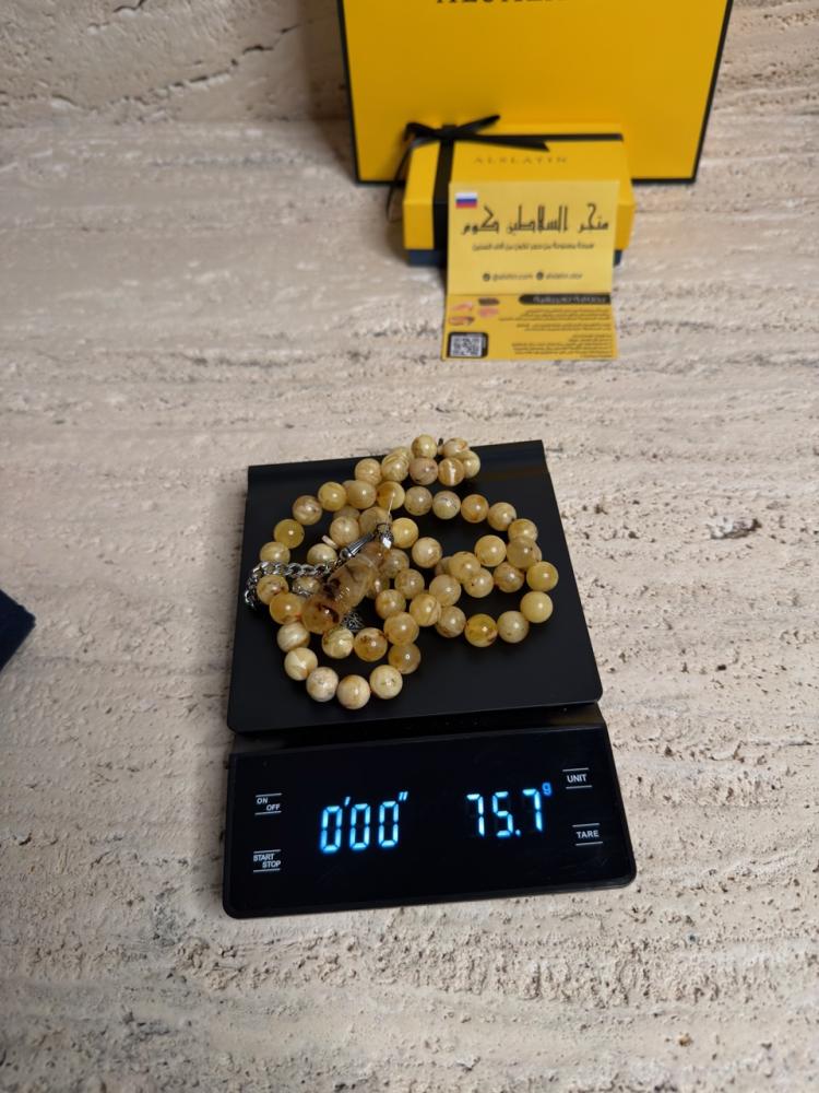 سبحه كهرمان حر شوائب طبيعي