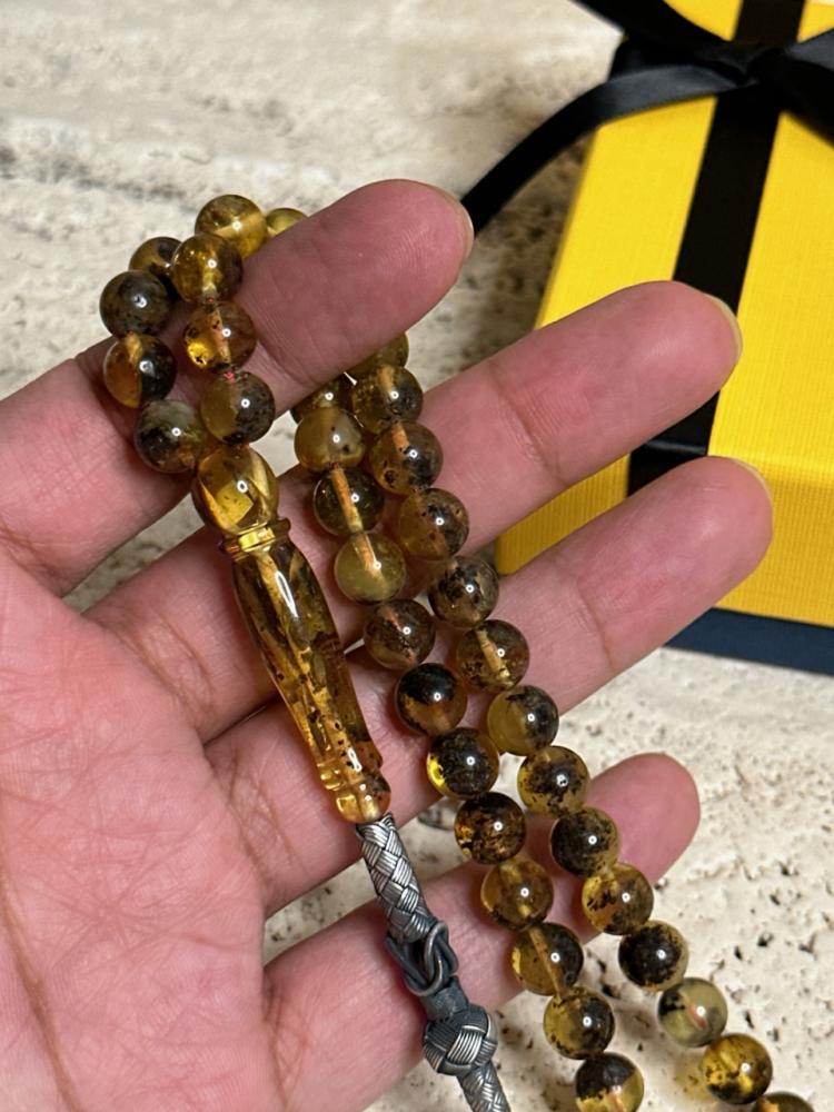 سبحه كهرمان حر شوائب طبيعية