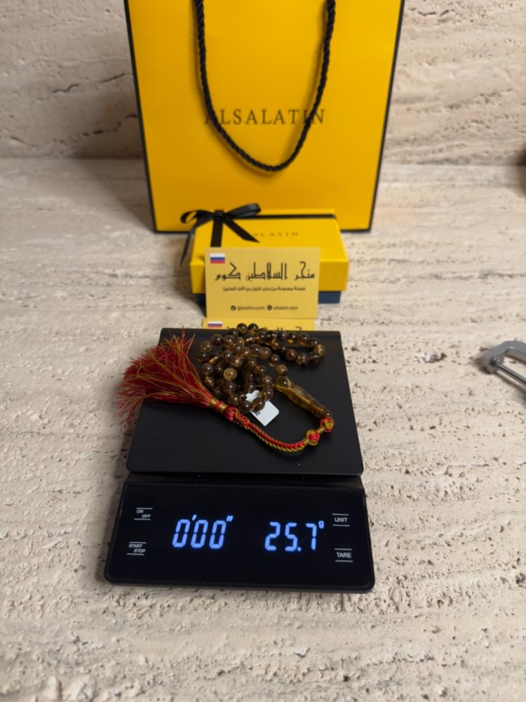 سبحه كهرمان حر شوائب طبيعية