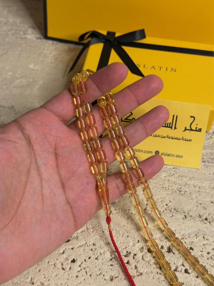 سبحه كهرمان حر شفاف  طبيعية