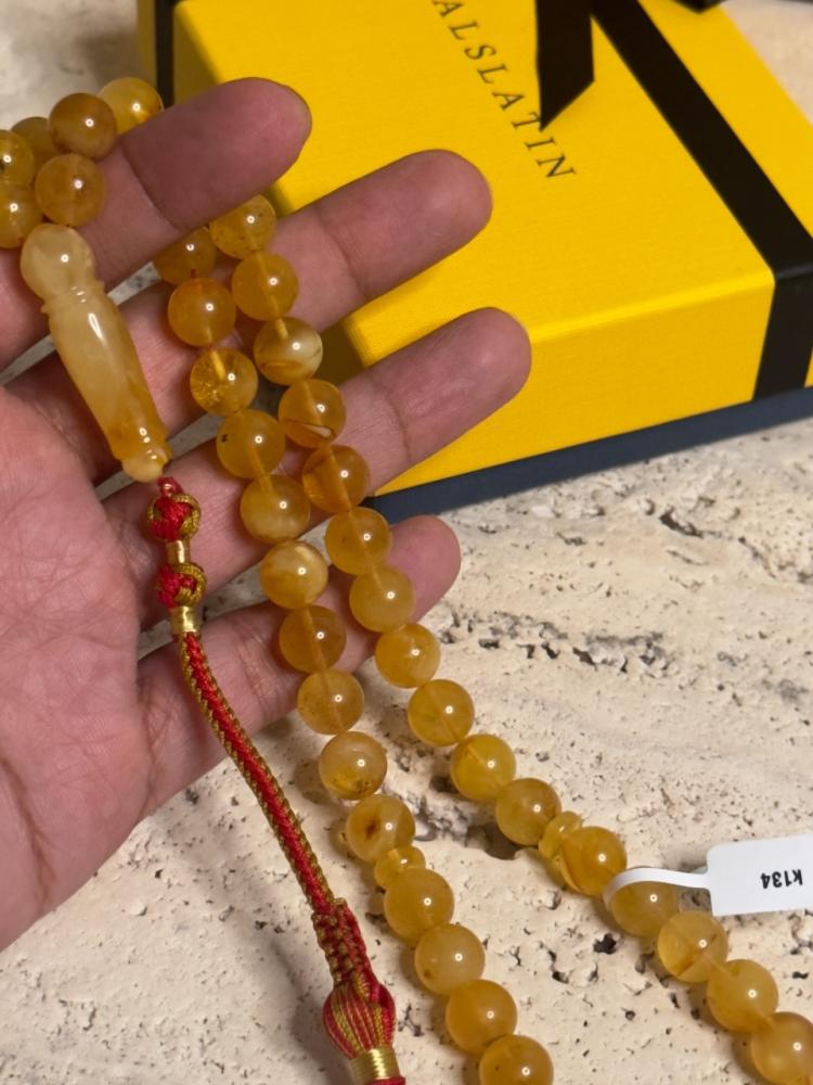 سبحه كهرمان حر شوائب طبيعية