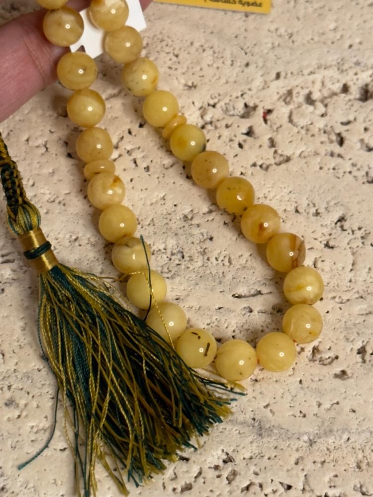 سبحه كهرمان حر شوائب طبيعية