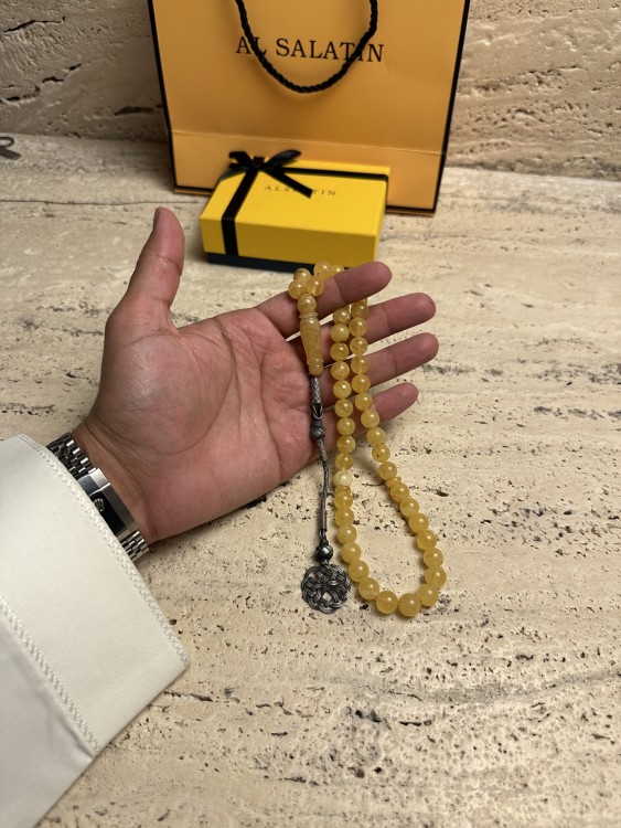 سبحه كهرمان حر شوائب طبيعية