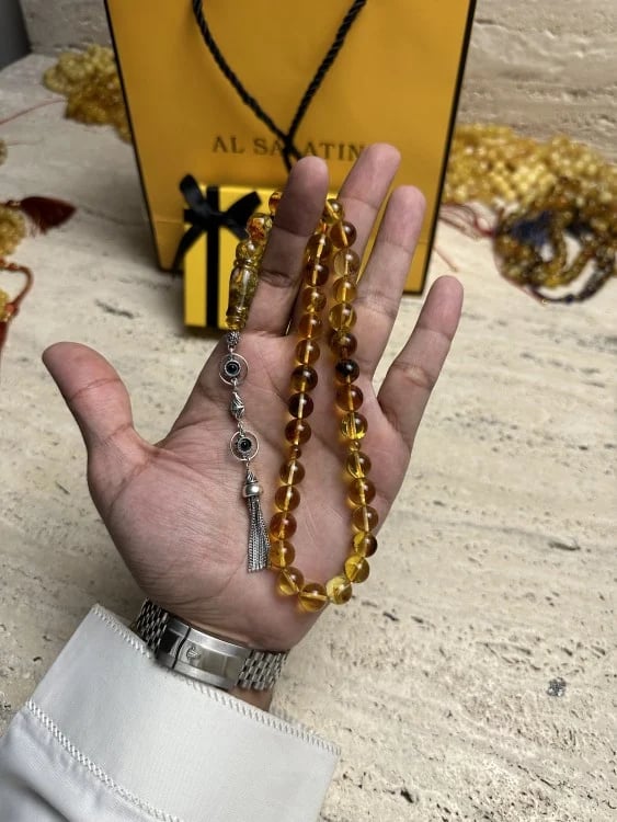 سبحه كهرمان حر حشرات طبيعية