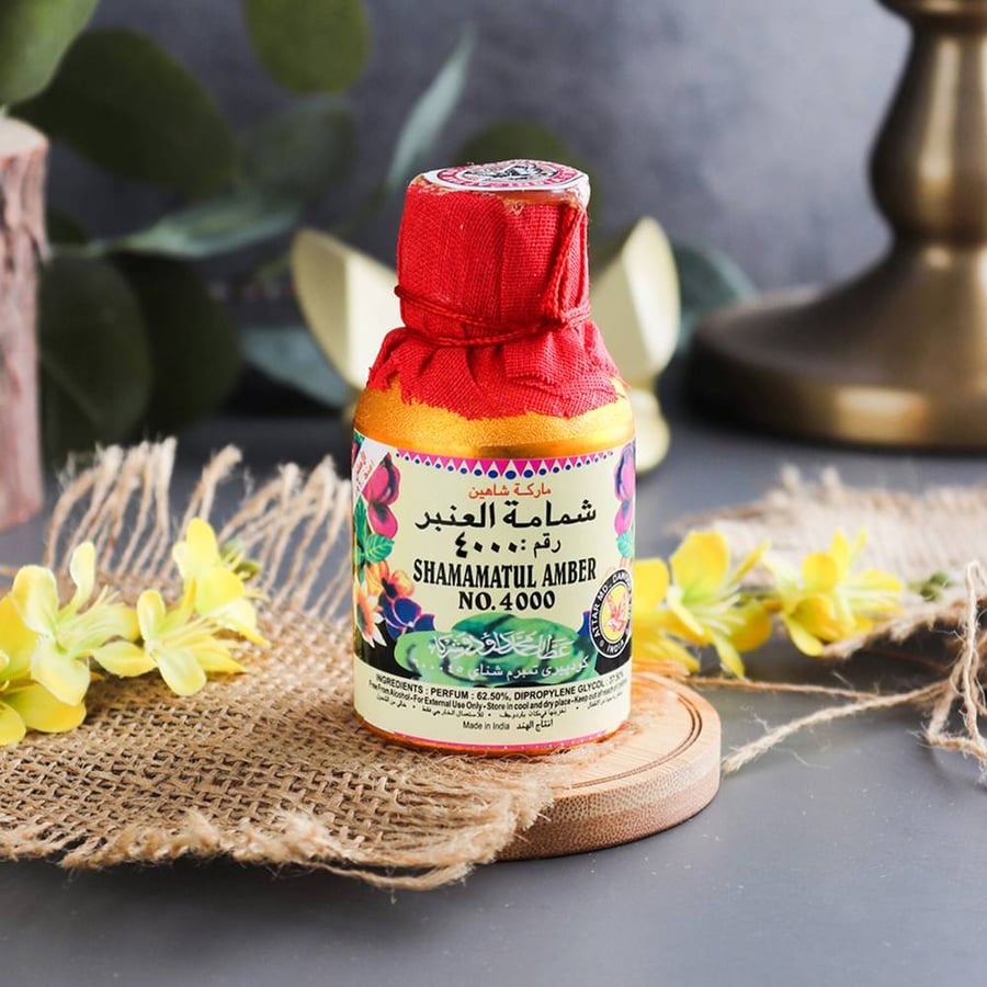 زيت عطري مركز شمامه العنبر 4000 من جذور العطور  زيت شرقي فاخر لصناعة