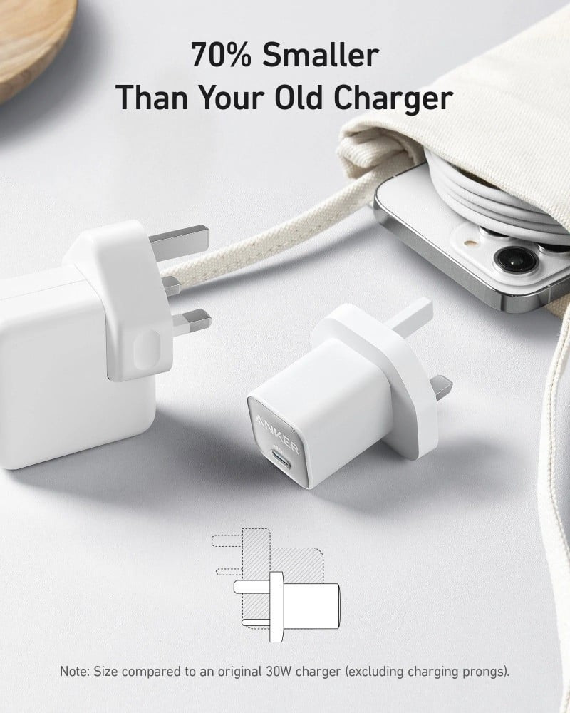 Wall charger 511 Nano 3 with a power of 30 watts with Type C port - white
