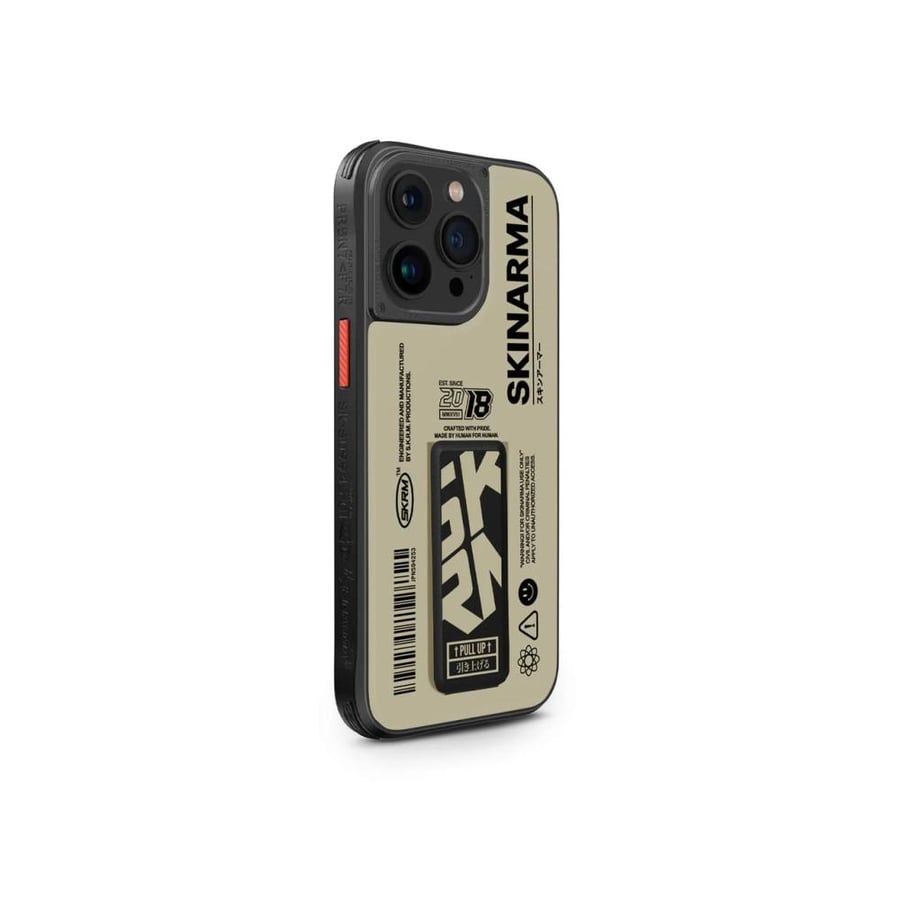 SkinArma - protective cover from SkinArma SPUNK with handle and MagSafe for iPhone 15 - beige