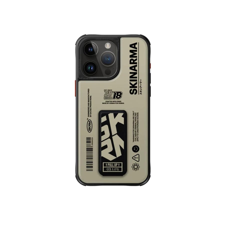 SkinArma - protective cover from SkinArma SPUNK with handle and MagSafe for iPhone 15 - beige