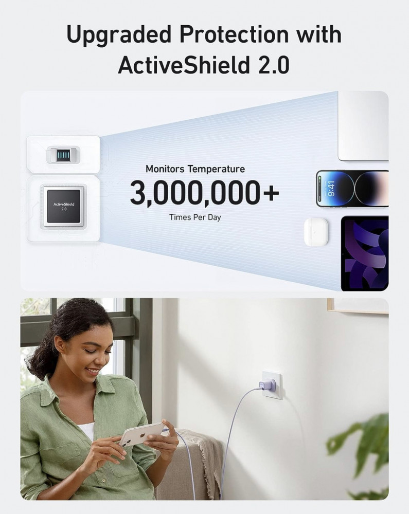 Wall charger 511 Nano 3 with a power of 30 watts with Type C port - white
