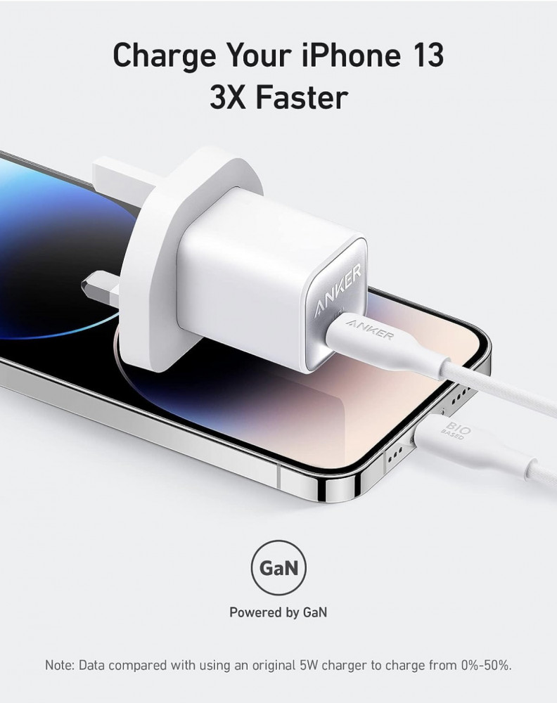 Wall charger 511 Nano 3 with a power of 30 watts with Type C port - white