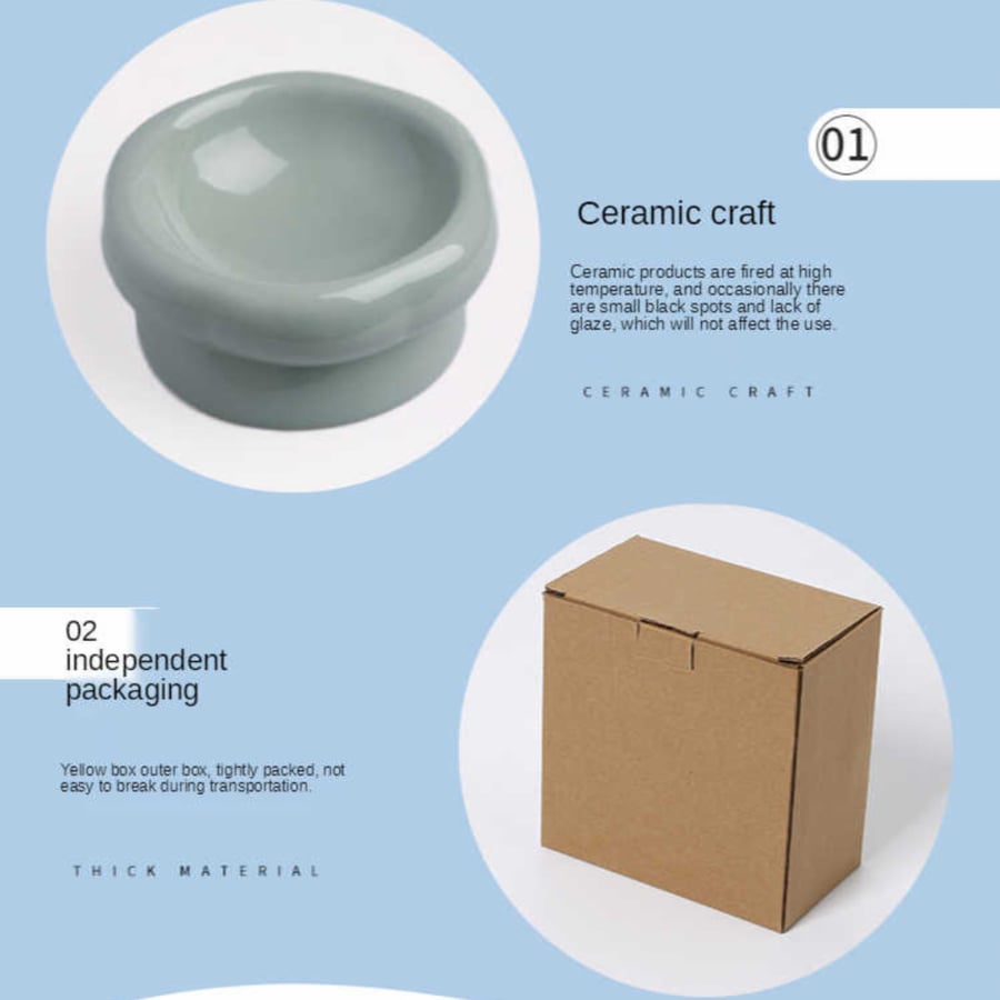 صحن سيراميك للقطط والكلاب لون الاكوا - Ceramic Feeder For Cat and Dog aqua