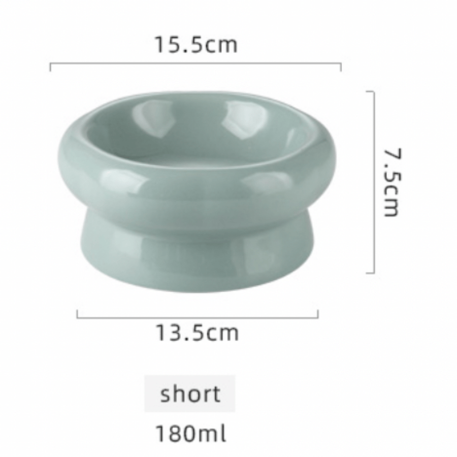 صحن سيراميك للقطط والكلاب لون الاكوا - Ceramic Feeder For Cat and Dog aqua