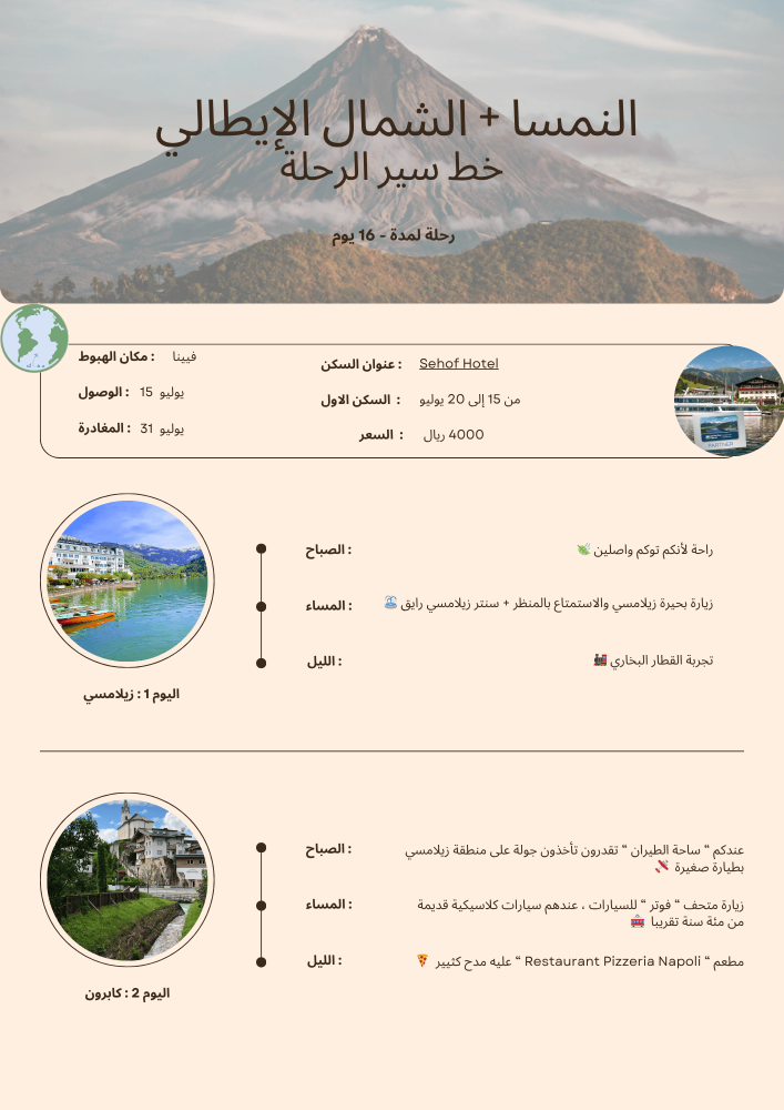 خطة سفر حسب الطلب