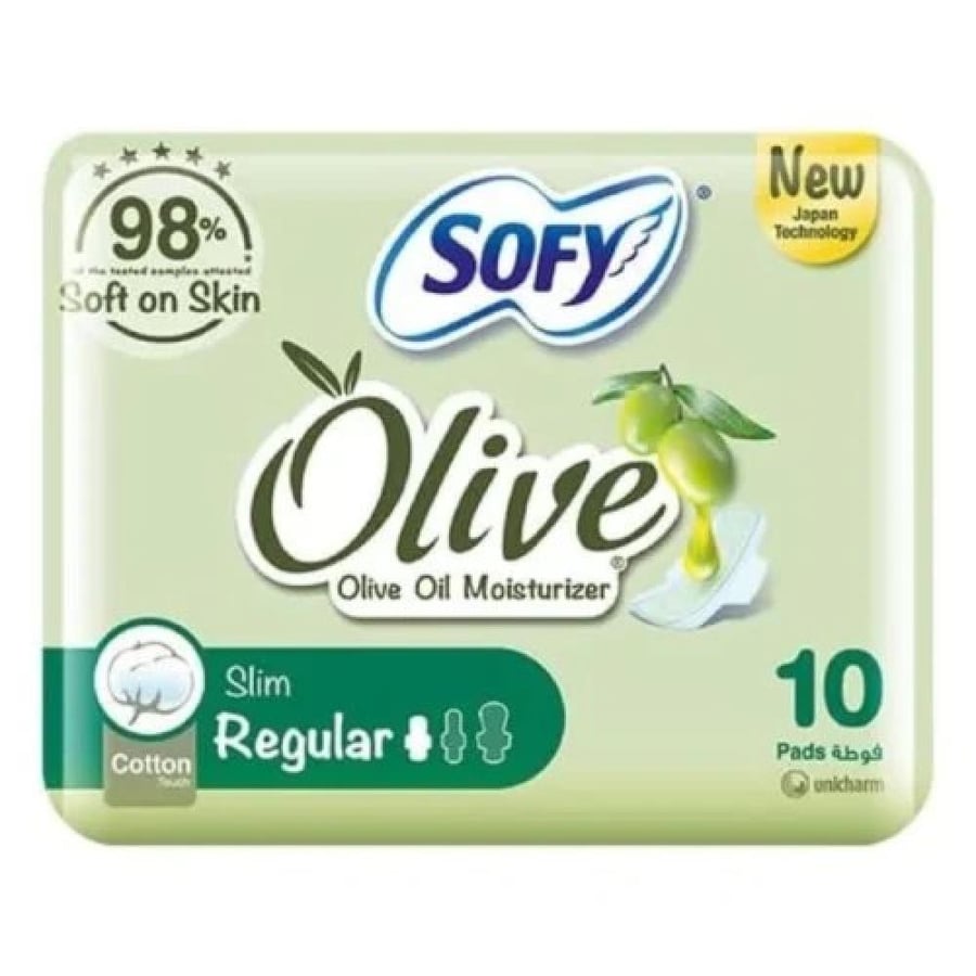 Women's diaper pads with olive oil, moisturizing, delicate, regular size, 10 - diaper