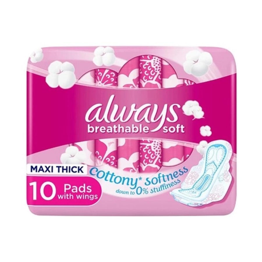 Olay Maxi Pads with Wings 10 Large Pads Pink
