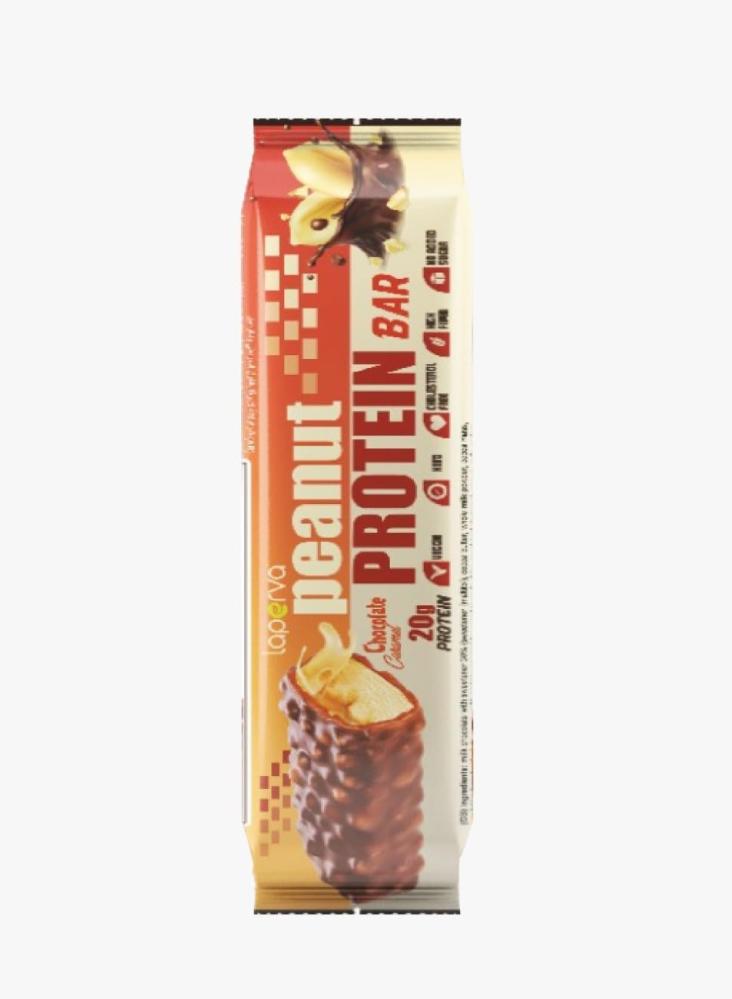 Peanut butter protein bar laperva - chocolate and caramel