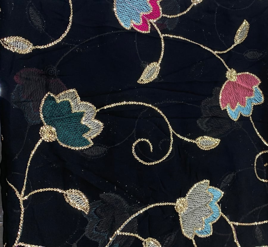 Chiffon fabric (sequins-thread) two widths