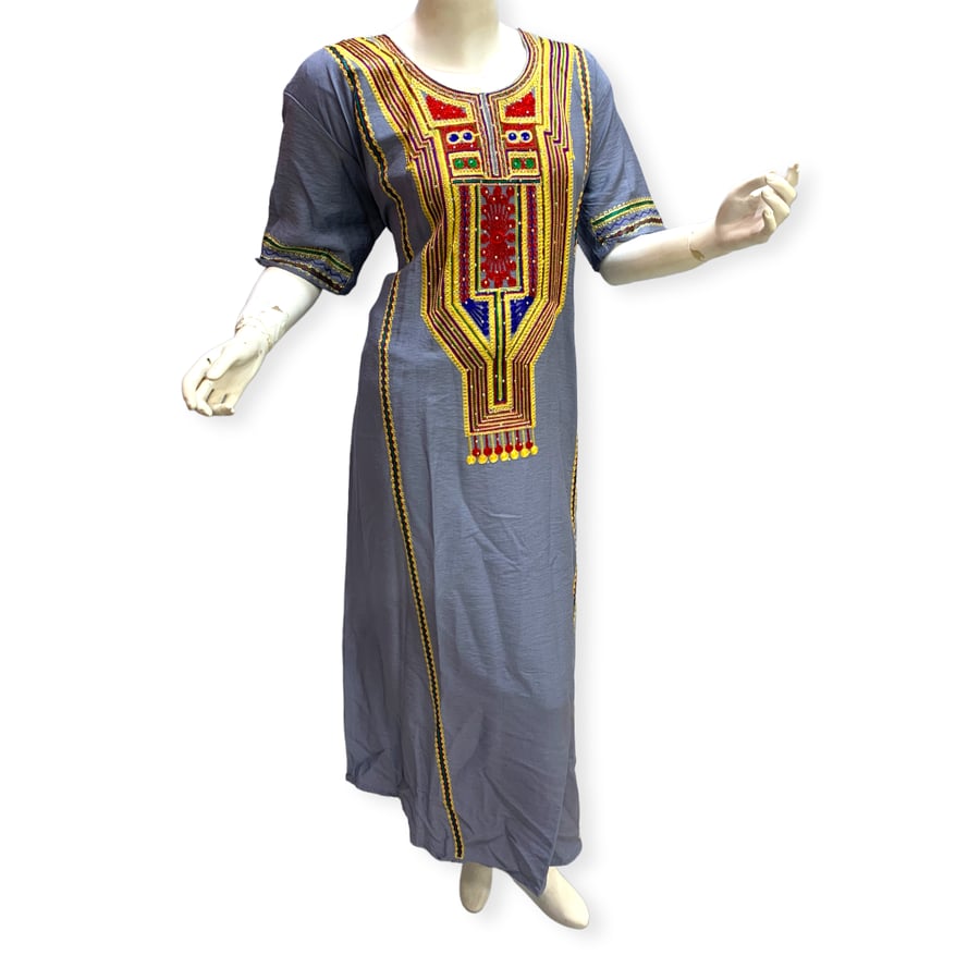 جلابية عسيري ملونة تطريز امام