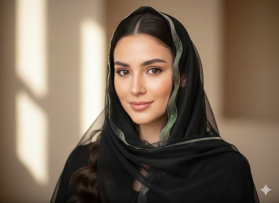 طرحة تل مترين بكرستال من الأطراف