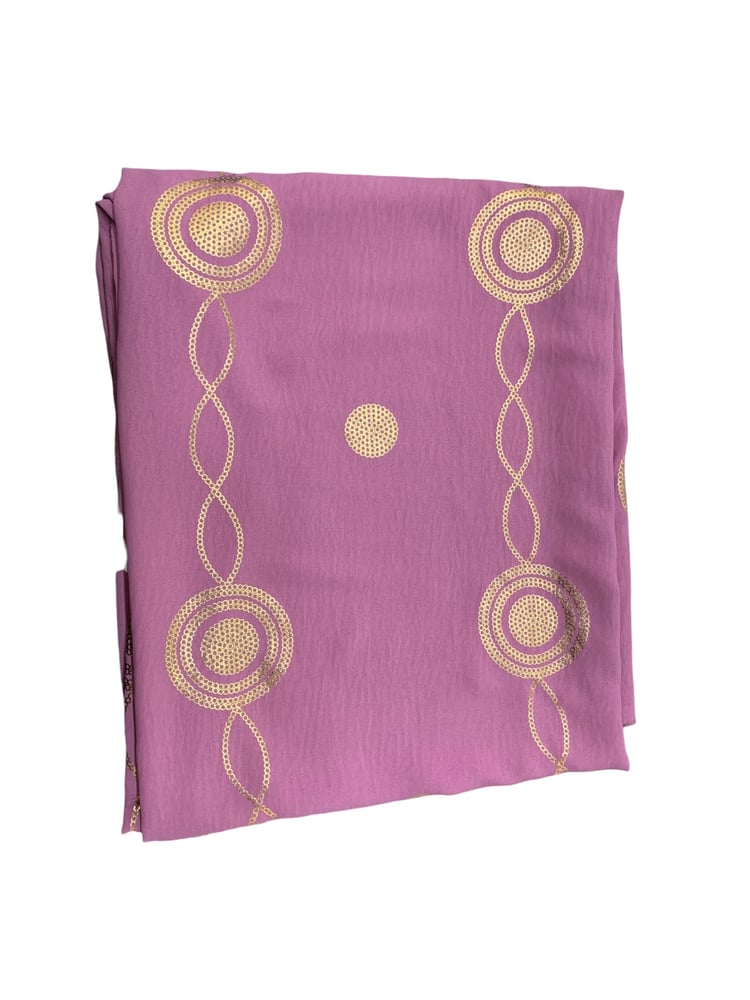 Silk fabric embroidered with crystal