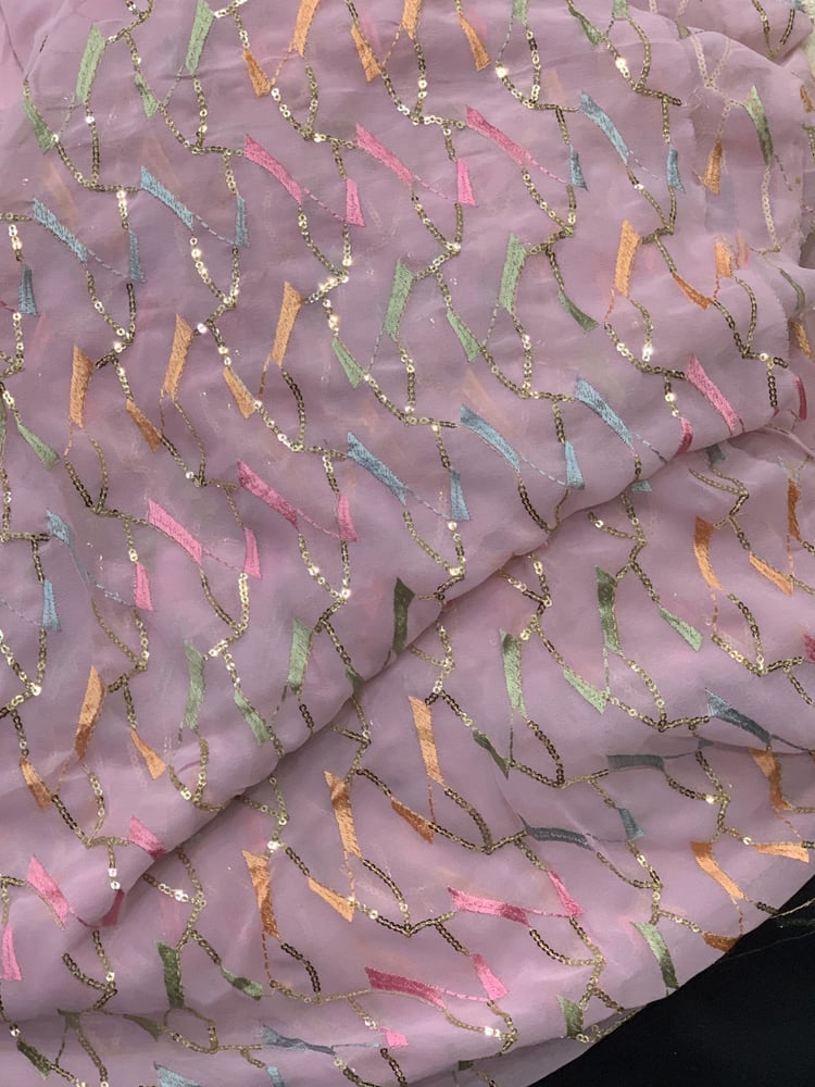 Embroidered chiffon fabric 3 meters wide