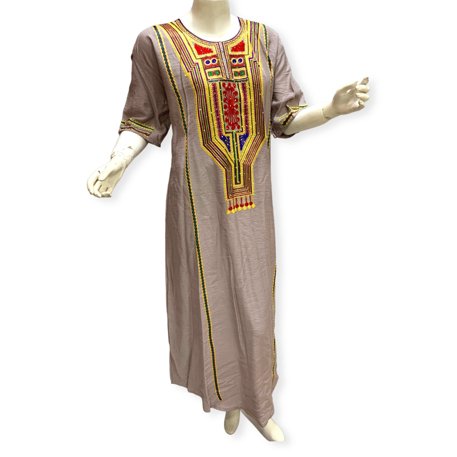 جلابية عسيري ملونة تطريز امام