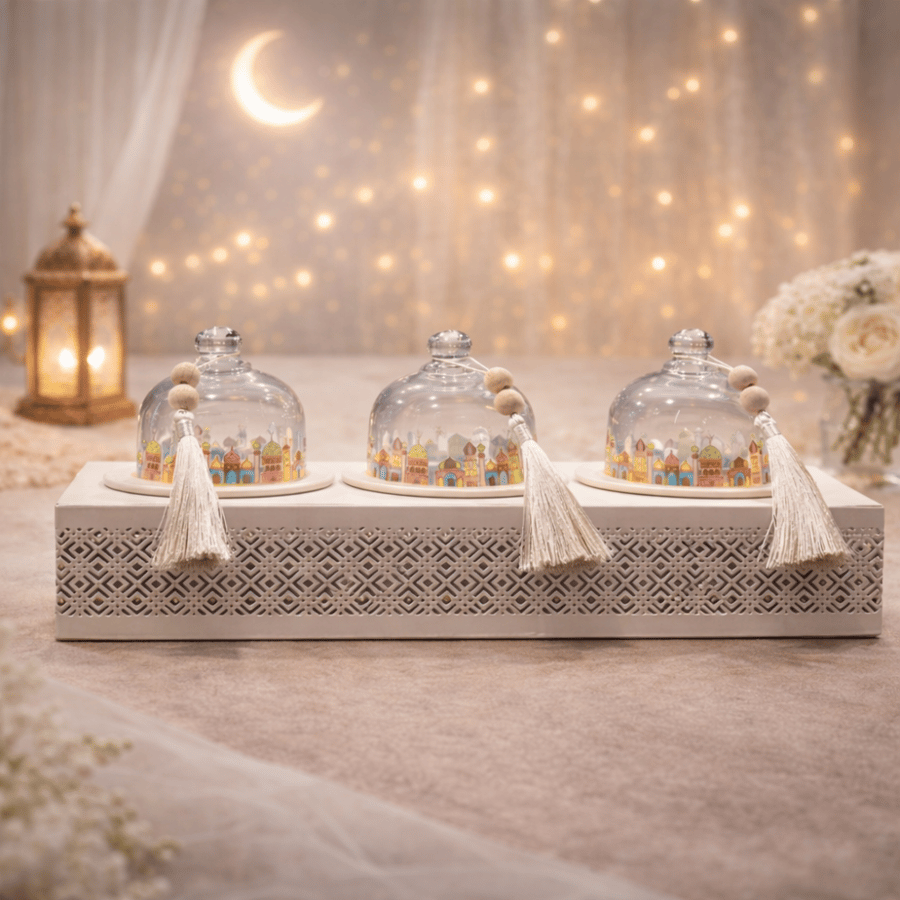 Decor for Ramadan-themed dresses, beige color