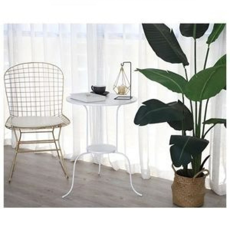 طاولة  دائرية حديد اسود / ابيض