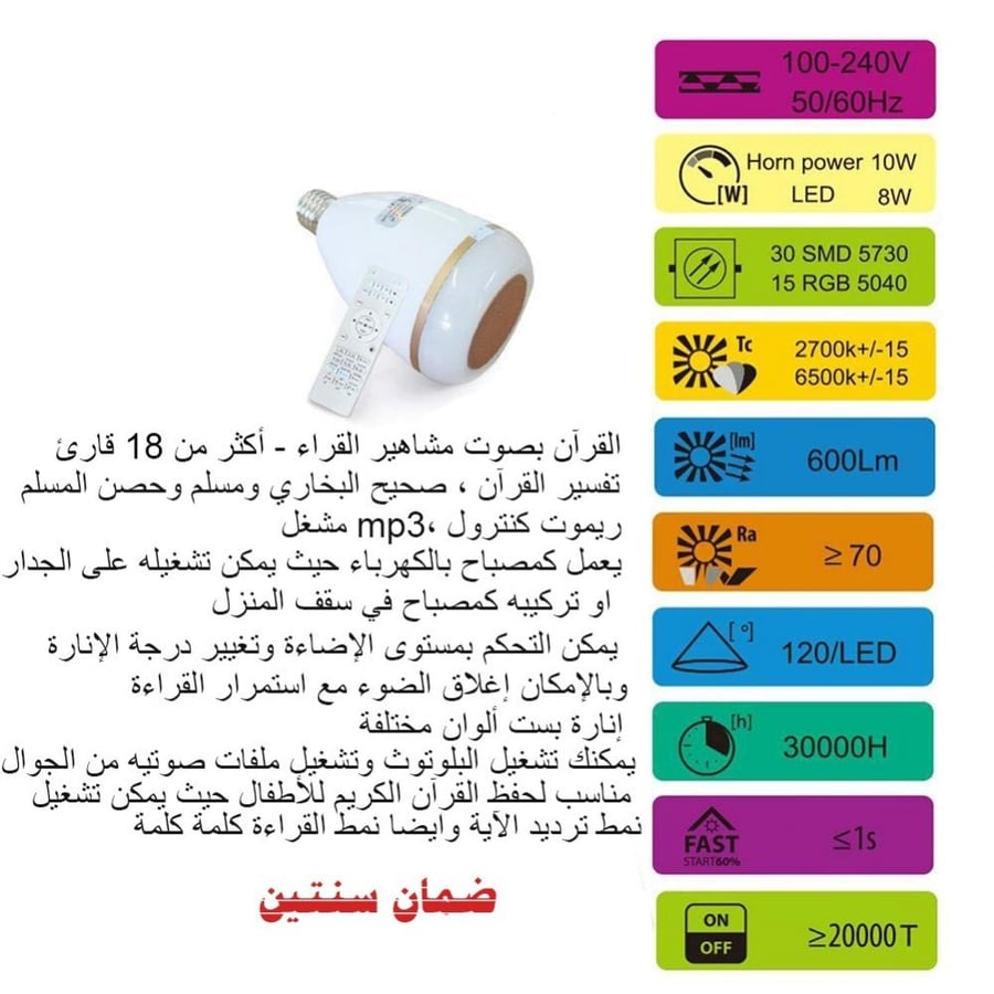 مصباح القرآن الكريم مصباح LED