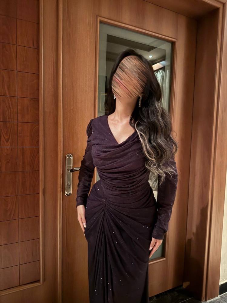 فستان موف لمعه