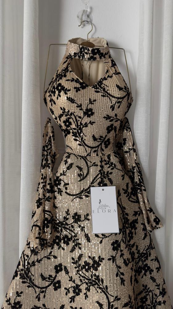A floral evening dress