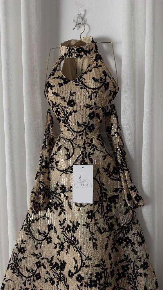 A floral evening dress