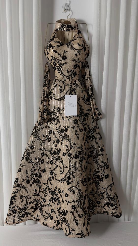 A floral evening dress