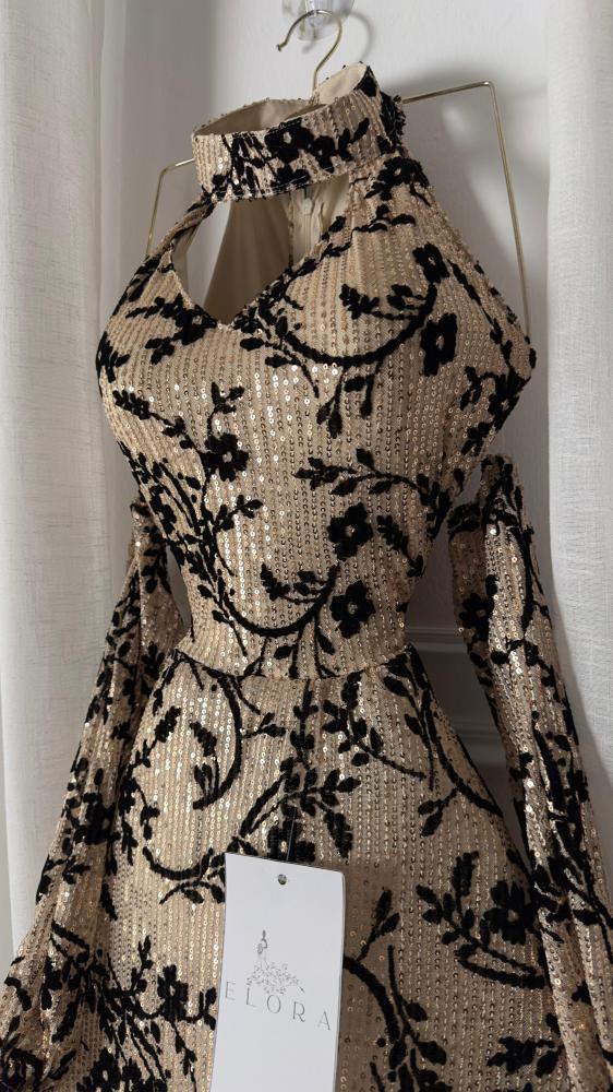 A floral evening dress