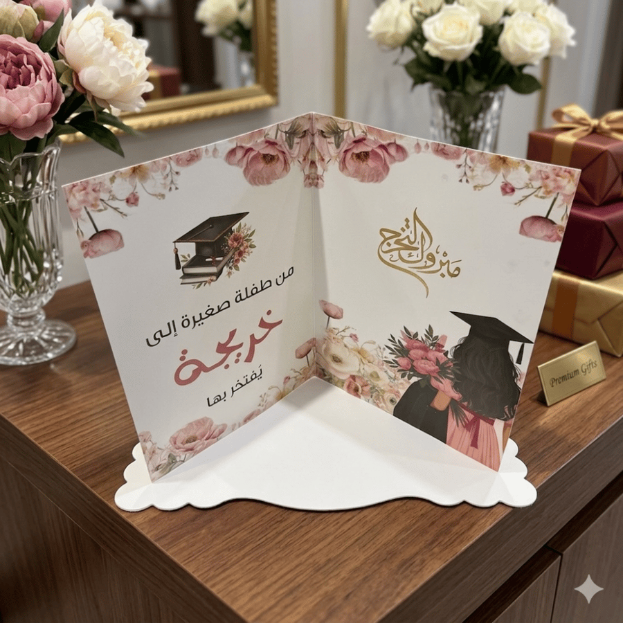 دفتر تخرج ورقي بتصميم وردي فاخر