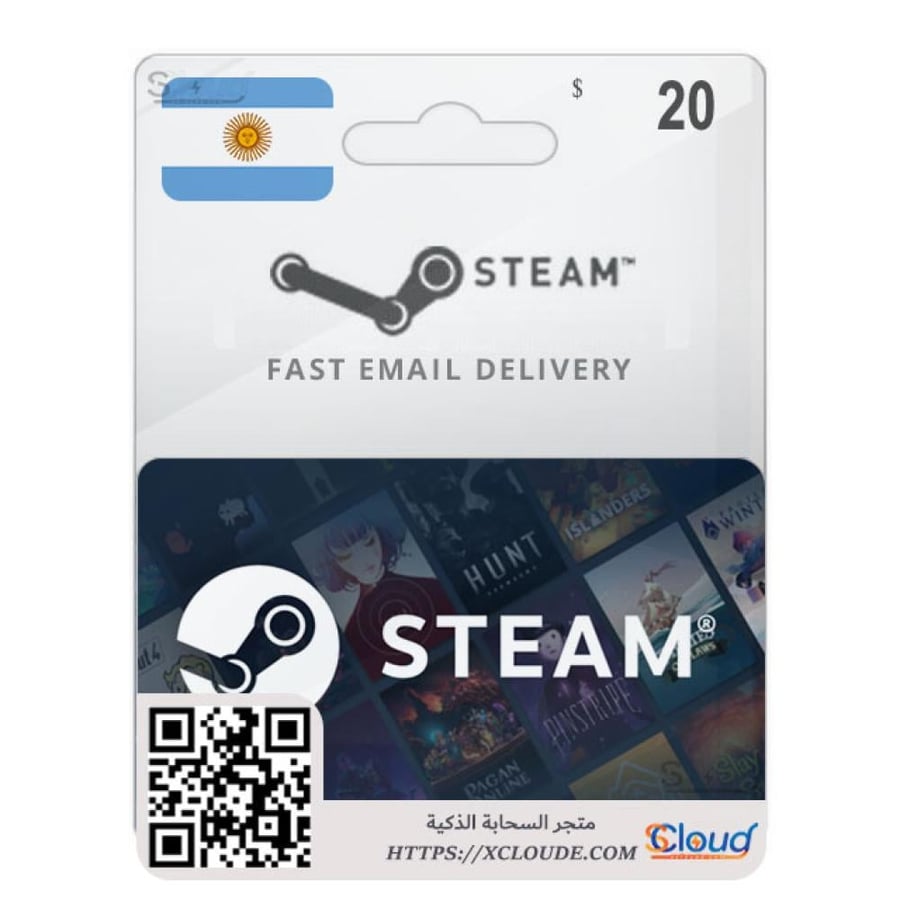 بطاقة ستيم أرجنتيني رخيص 20 دولار ARS رسمي و معروف steam ARS AR