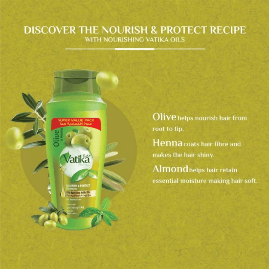Vatica shampoo nourishes and protects with olive and henna for normal hair - 700 ml
