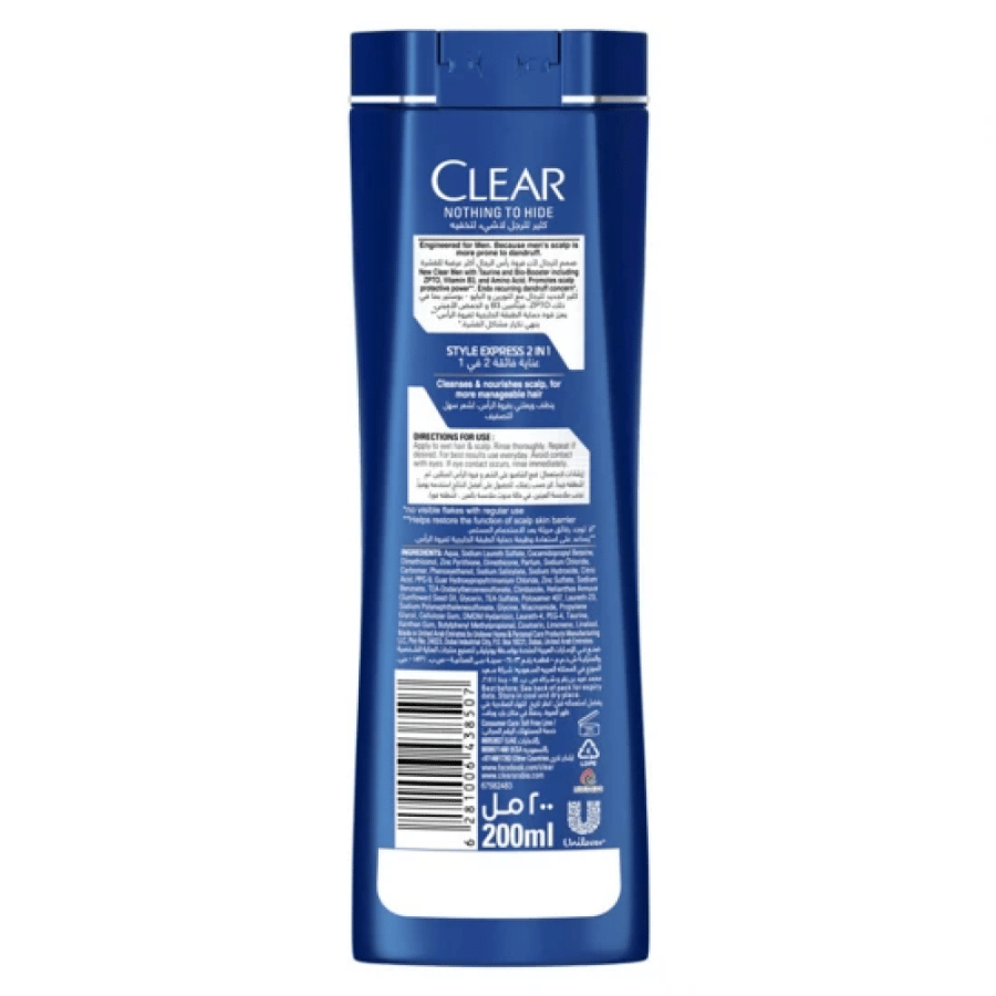 Clear shampoo against dandruff 2 in 1 excellent care for men - 200ml