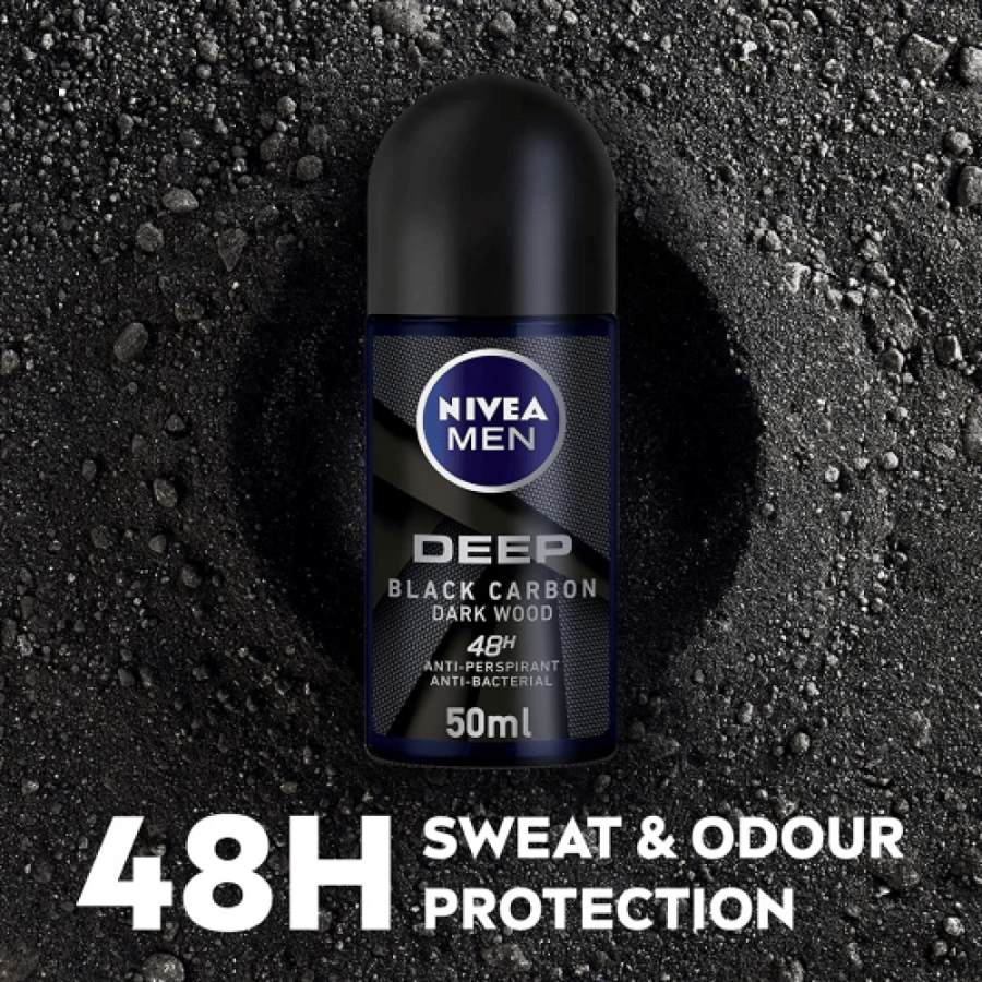 Nivea Black Deep Carbon Men’s 48-hour deodorant - 50 ml