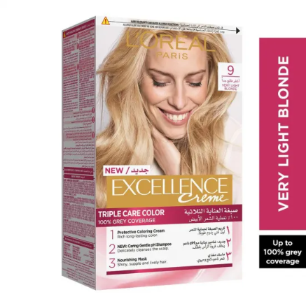 L'Oreal Paris Excellence Triple Care Hair Dye Cream 9 Very Light Blonde