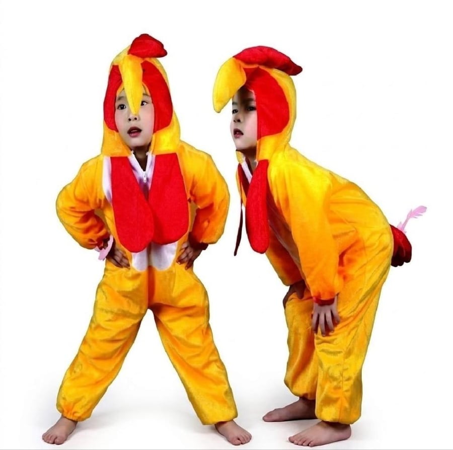 زي تنكري ديك أصفر وأحمر للأطفال