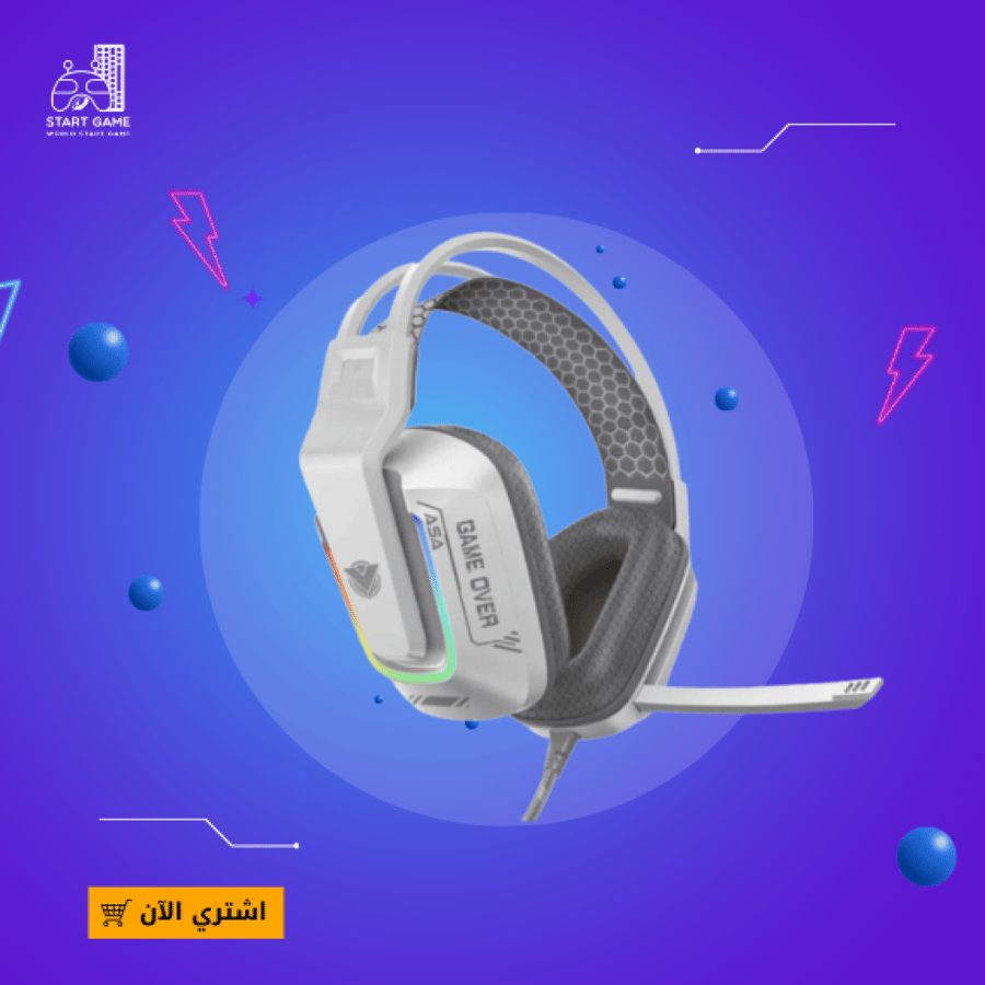سعر سماعة asa سلكية A80 بيضاء اللون - متجر بداية اللعبة